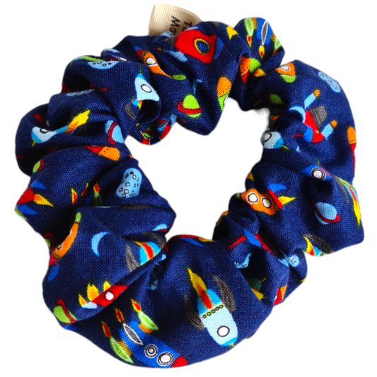 Cotton Scrunchie - Colourful Mini Rockets