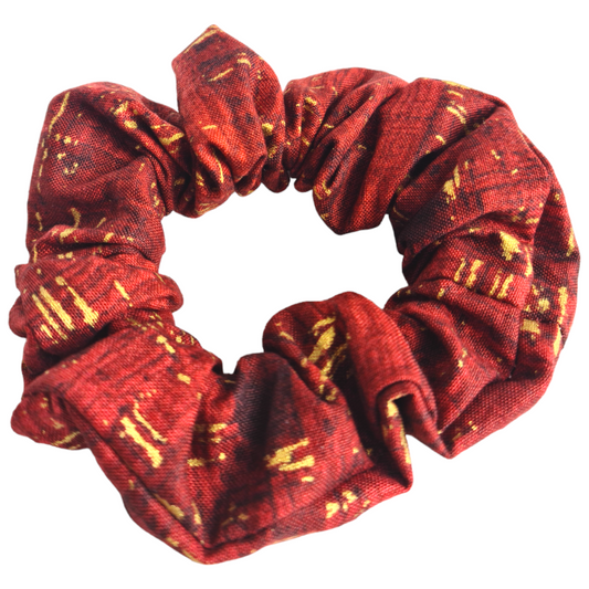 Cotton Scrunchie - Rani Orange Rust and Gold