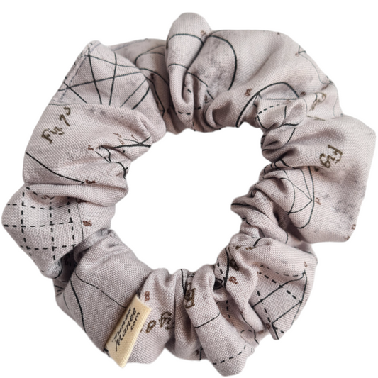 Cotton Scrunchie - Maths Formula Grey