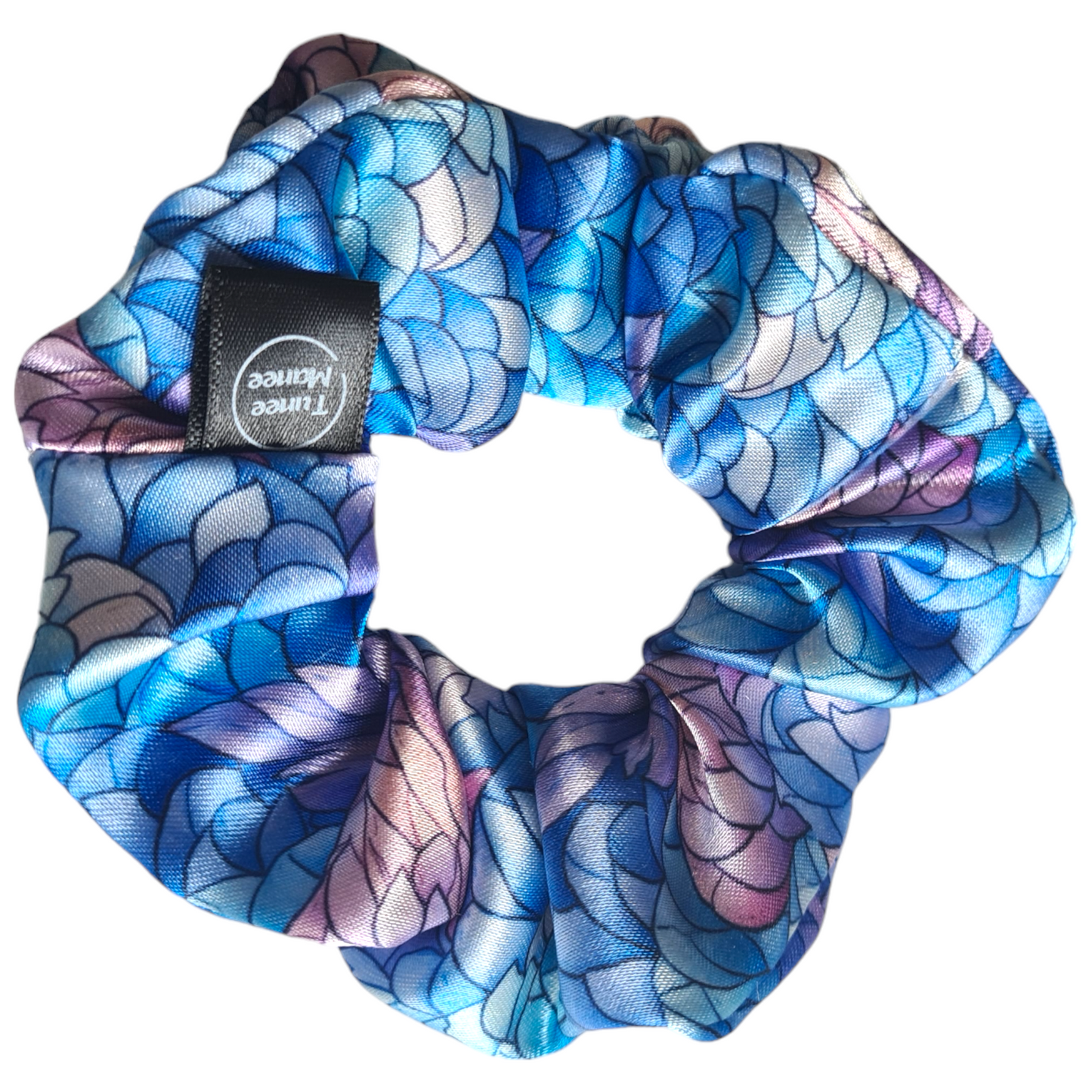 Satin Scrunchie - Blue Stained Glass