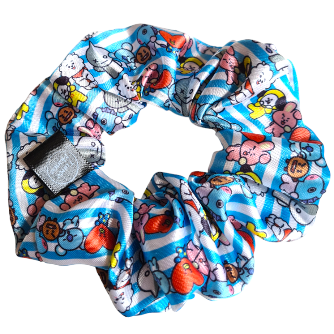 Satin Scrunchie - Kpop BT21 BTS Mix of RJ, Chimmy, Cooky, Tata, Koya, Shooky, Mang