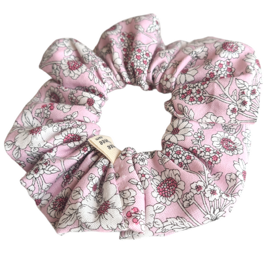 Cotton Scrunchie - Soft Sweet Pink Floral