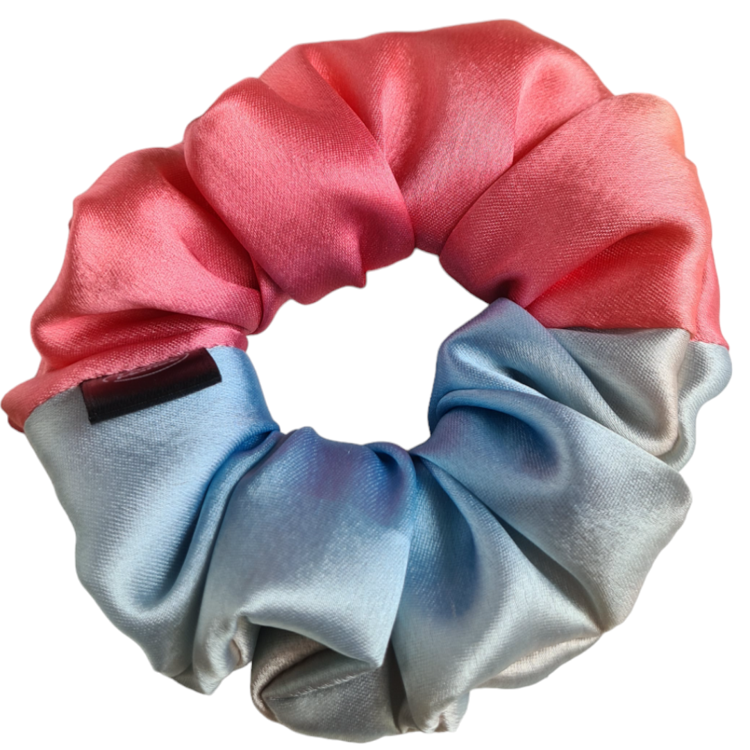 Satin Scrunchie - Pink Blue