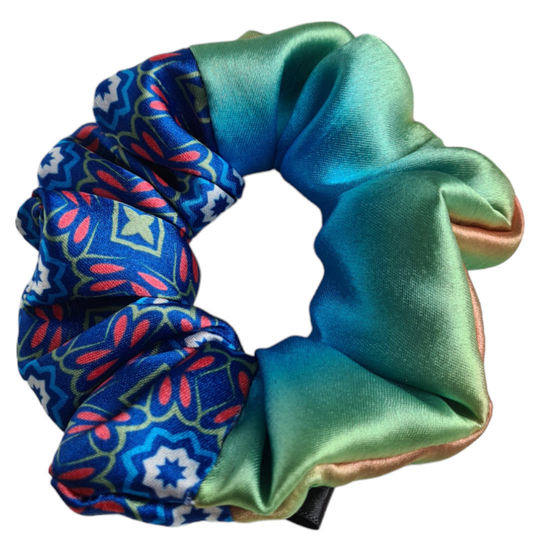 Satin Scrunchie - Blue Green