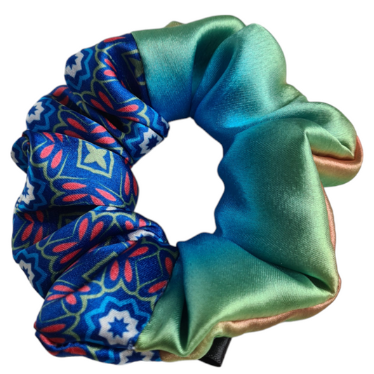 Satin Scrunchie - Blue Green