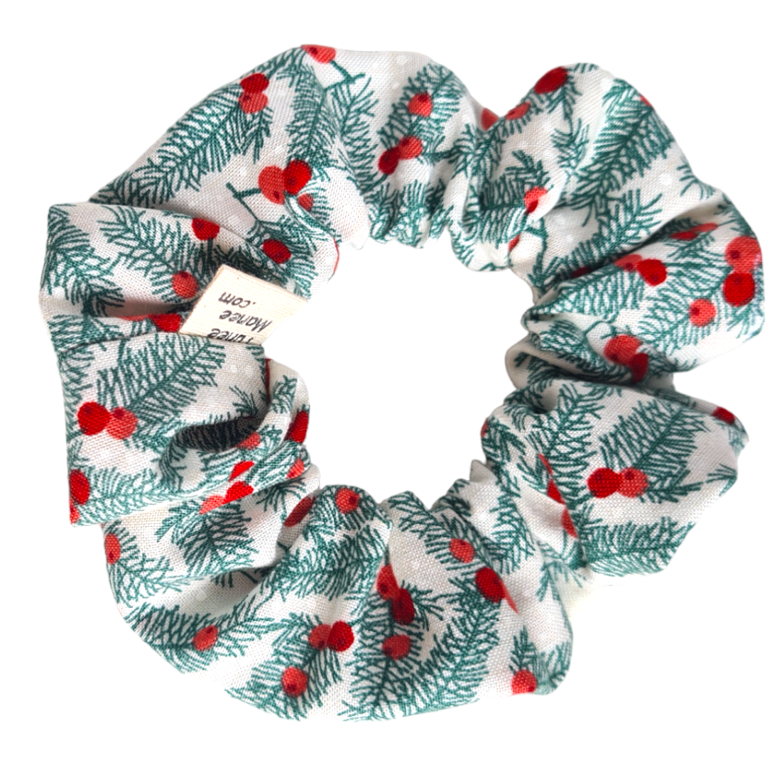 Cotton Scrunchie - Evergreen Berries