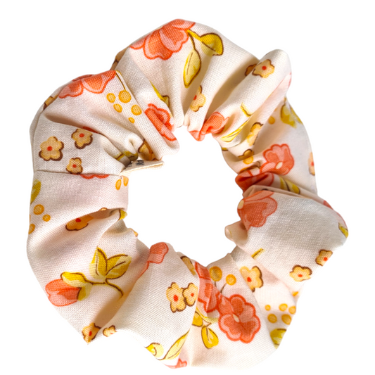 Cotton Scrunchie - Cream Orange Blossom