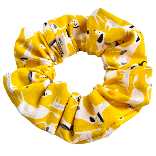 Cotton Scrunchie - Yellow Dachshund Dog