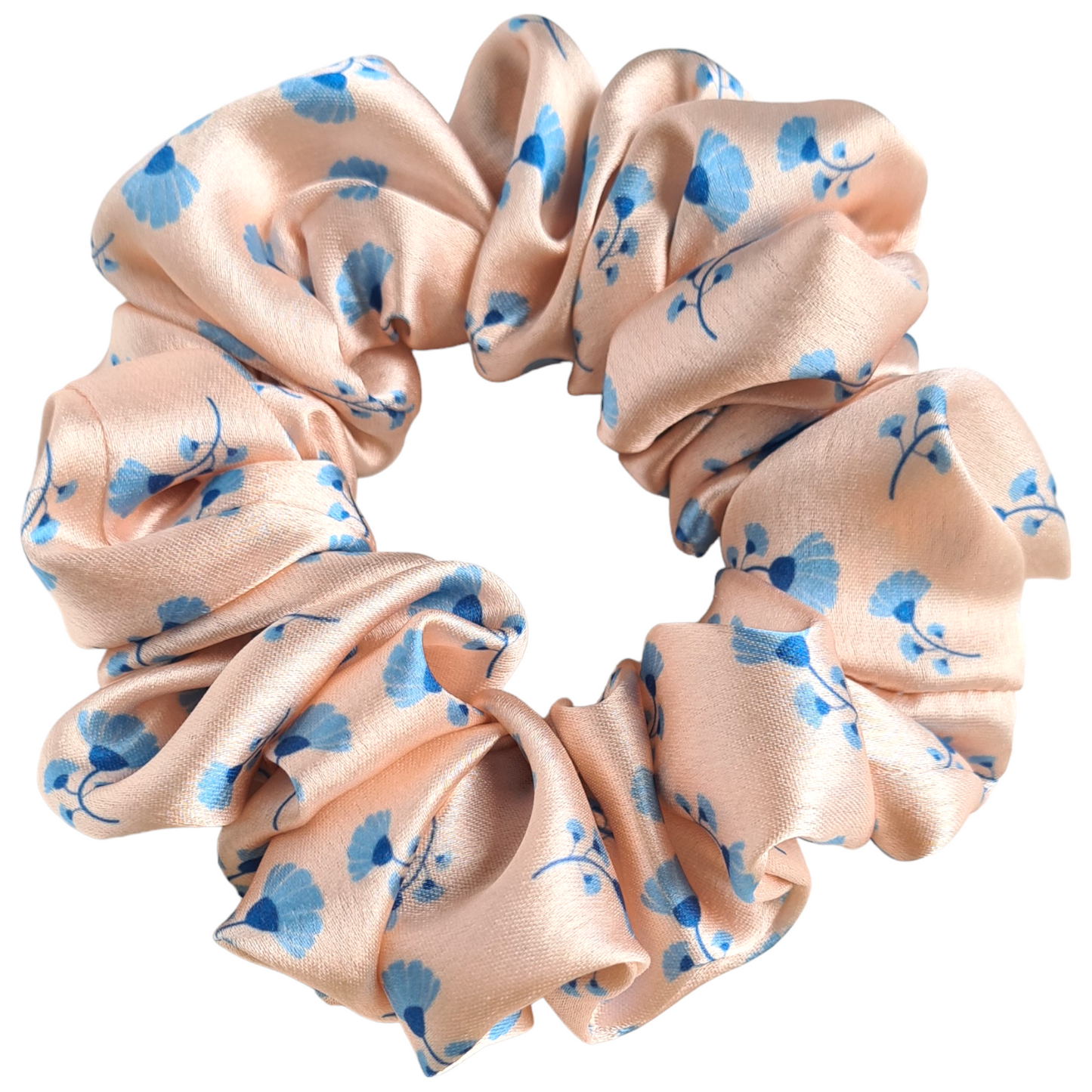 Satin Scrunchie - Peach Floral