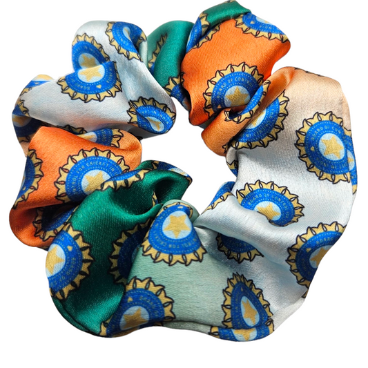 Satin Scrunchie - Indian Cricket - Tri Colour