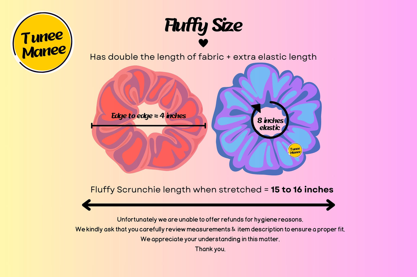 a diagram of the different types of hair scrunffs